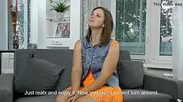 In this casual casting, chubby virgin sandra bulka gets interviewed and masturbates for defloration