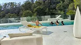 Chloe Chevalier enjoys bbc gangbang pool banging