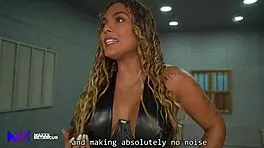 a policeman has rough sex with a brunette whore with a huge ass in prison - max betancur & carla morelli