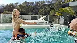 Chloe Chevalier enjoys bbc gangbang pool banging