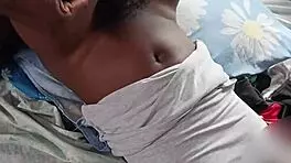 i'm fuckin' this skinny chocolate lady with her hairy beaver moanin' for my big black cock