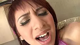 Redhead teen fucked by her step dad on the couch