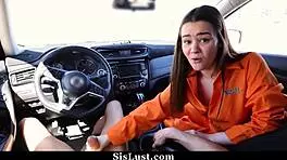 i'm the stepsister who's ready to go all the way with my big cock riding and blowjob