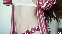 petite brunette hot babe kay jay posed in lingerie and milf exposed natural body