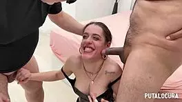 in this rough bdsm trio, young teen briseida myers gets her big ass ridden hard by old cock