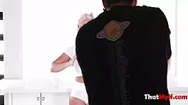 How does blonde milf alura jensen milk money with riding and blowjob?