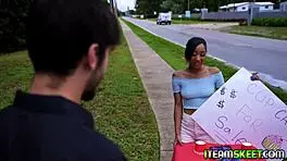 The pervert stud says, 'I'm fucking this sexy teen Alicia on my couch.'