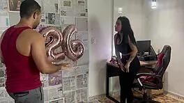 celebrating my birthday when the photographer starts fucking me hard