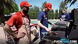 Stepmom Faints in Shock Watching Stepdaughter Fuck Husband and Stepson