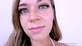 hot brunette begs photographer for cum during casting session