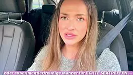 German Student Squirts In Car During Casting Fail