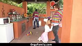 fucking my petite 18+ stepsister while stepdad is blindfolded - orgyfamily