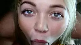 Jerking pov teen 18+ gives blowjob to monster cock