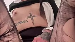 Petite Wednesday Addams big round ass bouncing on a big dildo