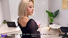 Petite blonde sells pussy for job with Max Betancur and Xiara Dark