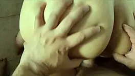 i fuck my busty niece slut while hiding from my stepfather in the kitchen, almost getting caught with hard sex and creampie.