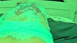 stepmother masturbates in hotel while getting fucked