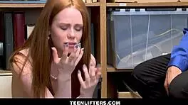 Teenlifters - cute redhead teen 18+ shoplifter searched and fucked by security guard - ella hughes 😈