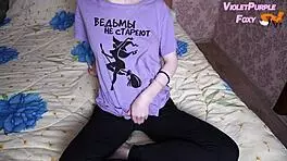 Petite student plays with tits 😍 to orgasm