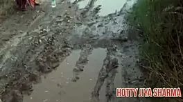 desi girl rides boyfriend outdoors