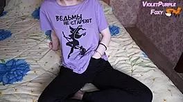 Petite student plays with tits 😍 to orgasm