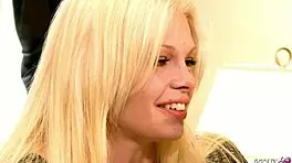 Blonde seduced into hard casting fuck