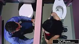 Busty Young Brunette Takes On Mystery Man Through Glory Hole Fun