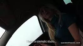 hitchhiker teen 18+ fucks huge dick in car