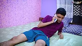 Desi boy fucks mom's friend alone at home