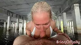 harley king rides huge cock on jet ski, contrasting rough outdoor sex