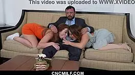 Freeuse Family Helps Dad Relax With Group Sex Before Job Interview!