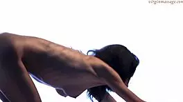 girl massages another girl vika for the first time.