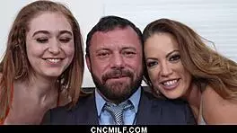 Freeuse Family Helps Dad Relax With Group Sex Before Job Interview!