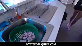 Tiny Blonde Stepdaughter Kyler Quinn Seduces Uncle With Blowjob!