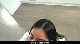 Stepsiss blowjob skills get put to the test as she fucks her stepbros big cock.