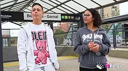 Lily Morena seduces a stud on the street with her long hair