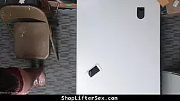 i catched a teen shoplifting and she riped her clothes in the office