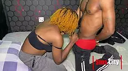 kofi really fucks that ebony milf student hard in doggystyle, her pussy shaved and ready