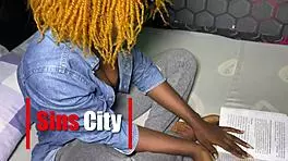 kofi really fucks that ebony milf student hard in doggystyle, her pussy shaved and ready