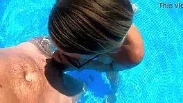 Who's Watching This Pregnant MILF in the Pool with Braces?