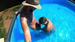 Who's Watching This Pregnant MILF in the Pool with Braces?