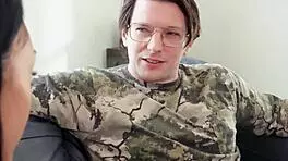 Wow, teen babe learning blowjob with older guy!