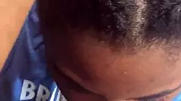 Teen Ebony Sucks Cock In The Rain