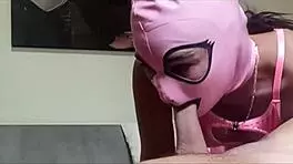 The perfect milf blowjob in fishnet stockings and high heels with cum swallowing