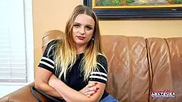 skinny brunette stella 2 masturbates sucks big boner eats cum