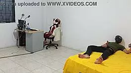 Young Latina sits as I masturbate for her in homemade video