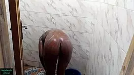 African Petite Teen Taking Bath Homemade