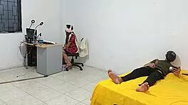 Young Latina sits as I masturbate for her in homemade video