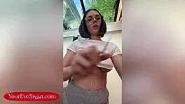 Big tits stylist turns haircut into dildo ride