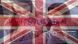 Feeling naughty, uniformed brunette Ellie passionately milks cock at milking table.